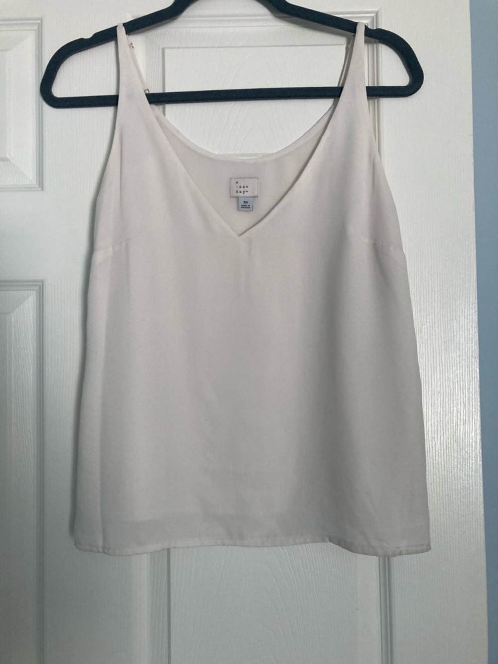 A New Day Women's Cream V-Neck Satin Cami Tank
